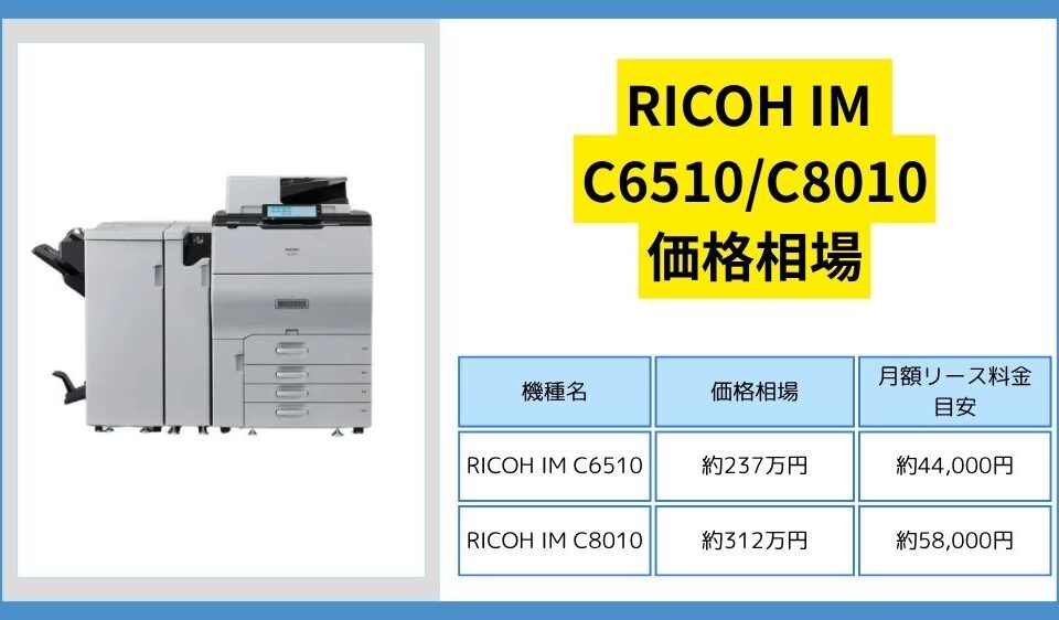RICOH IM C6510　C8010　価格相場